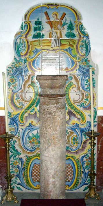 COLUMNA DE SAN VICENTE MARTIR EN LA IGLESIA DE SANTA MONICA DE VALENCIA